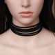 thumbnail image 3 of Collar de gargantilla de terciopelo en capas negro sexy para mujeres niñas gargantilla gótica JAMW Sencillez, 3 of 5