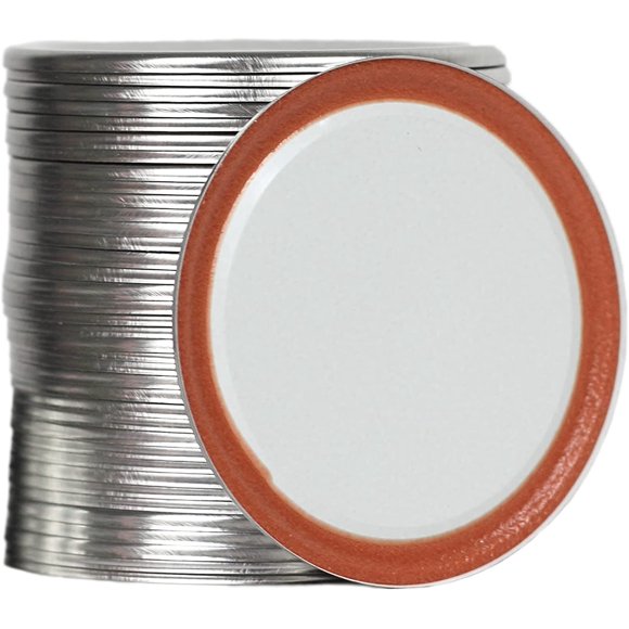 Couvercles de Mise en Conserve à Ouverture Régulière de 70 mm pour Bocaux Ball, Kerr, Couvercles de Bocaux en Métal Mason pour Mise en Conserve, Type Divisé, Matériau de Qualité Alimentaire, Adaptés et Hermétiques pour Bocaux à Ouverture Régulière (100)