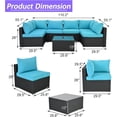 thumbnail image 6 of 7-Piece Patio Furniture Set, Outdoor Sectional Sofa Set with Cushions and Glass-Top Coffee Table, Outdoor Conversation Set, 6 of 6