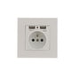 thumbnail image 1 of Juego de 2 tomas de pared, toma de pared con doble USB 5V/2100mA, toma de empotrar con 2 puertos USB, práctica y manejable JAMW Sencillez, 1 of 4