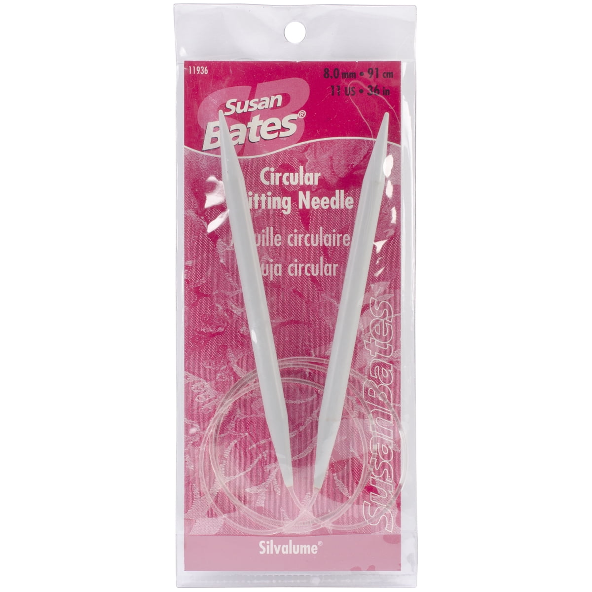 Susan Bates Silvalume Circular Knitting Needles 36"Size 11/8mm