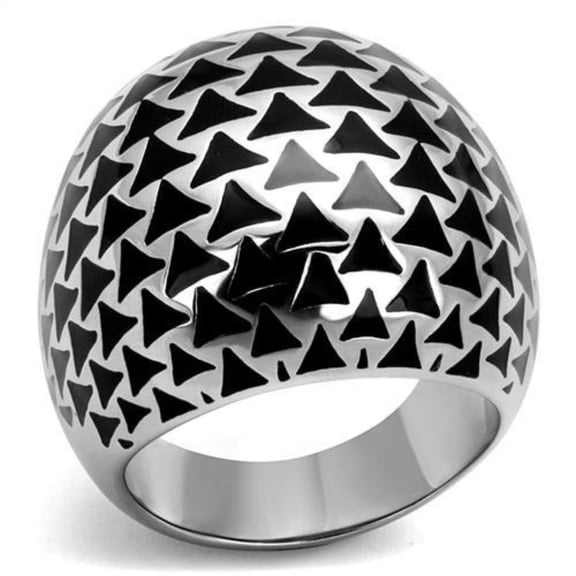 Luxe Jewelry Designs Women's Stainless Steel Ring Black Epoxy - Size 10 (Pack of 2)