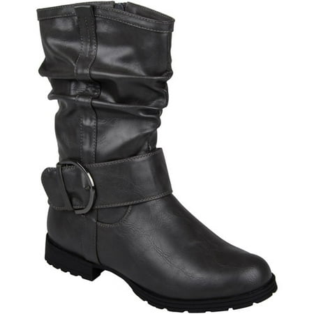 Brinley Co. Women's Slouchy Buckle Detail Boots - Walmart.com