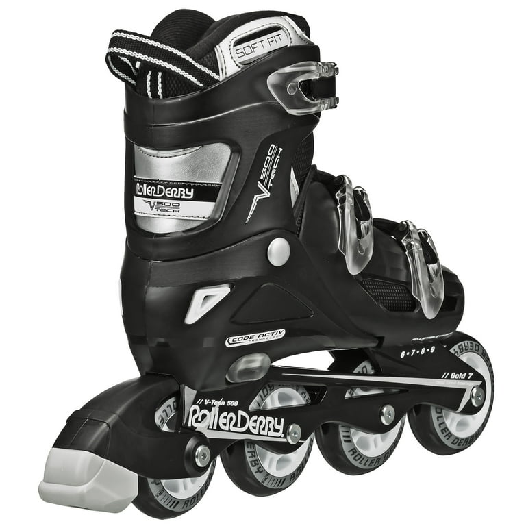 Roller Derby V-Tech 500 Men's Inline Skate with Adjustable Sizing, Black