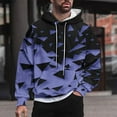 thumbnail image 1 of Sudadera con capucha para hombre, estilo casual, con cuello redondo, estampado, manga larga, blusa de poliéster, 1 of 6