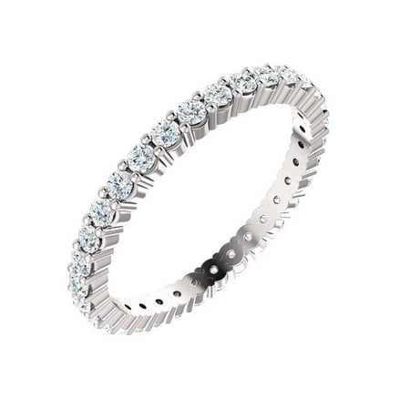 Moissanite Platinum Eternity Ring Band - Platinum Diamond Eternity Ring 5/8 ct Womens Wedding Anniversary Band Stackable