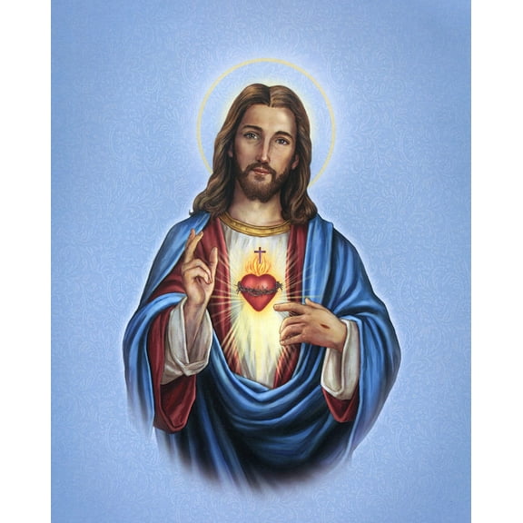 Catholic print picture - Sacred Heart T - 8" x 10" ready to be framed