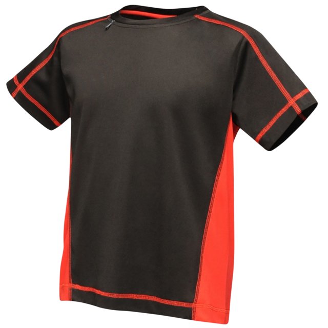 Regatta Activewar - Camiseta Beijing para niños (Negro/Rojo Clásico)