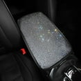 thumbnail image 6 of eing Auto Center Console Pad Crystal Bling Car Armrest Seat Box Cover Protector Universal Fit Diamond Car Decor Accessories for Women,13"x8.66",White, 6 of 7