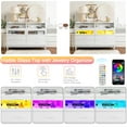 thumbnail image 4 of 6 Drawer Dresser with Charging Station, 47.24" LED Long Dresser with Glass Display Drawer, Chest of Drawers for Bedroom, Living Room, White, 4 of 9