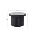 thumbnail image 3 of LuxenHome Modern Black Fluted Wood Round Coffee Table, Stylish Centerpiece for Living Room Decor, 3 of 10
