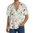 thumbnail image 3 of Daiia Wildflower Watercolor Men's Linen Shirts Short Sleeve Casual Shirts Button Down Shirt for Men Beach Summer Wedding Shirt-XX-Large, 3 of 7