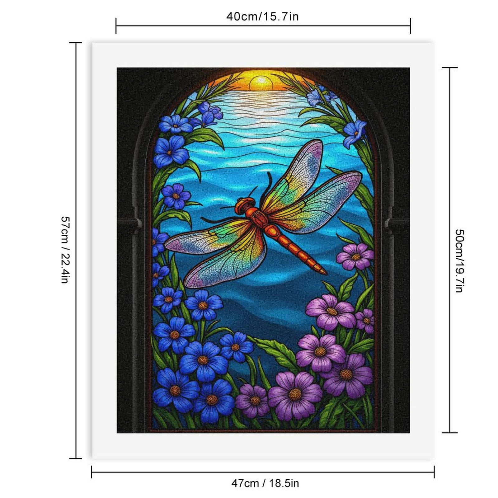 Paint by Numbers Kit for Adults, Colorful Dragonfly Stained Glass Scene Paint by Numbers, Easy Paint by Numbers Kit for Adults Beginner, DIY Adult Paint by Number Kits on Canvas, Home Decor
