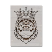 Gorilla King Stencil Template Reusable 8.5 x 11 Inches for Painting on Walls, Wood, Arts and Crafts by Stencilville
