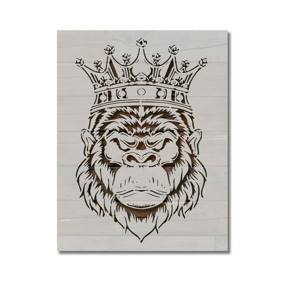 Gorilla King Stencil Template Reusable 8.5 x 11 Inches for Painting on Walls, Wood, Arts and Crafts by Stencilville
