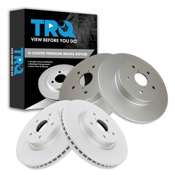 TRQ Front and Rear Brake Rotors Set Premium G-Coated Fits Select 2015-2019 Subaru Legacy Outback 2016-2021 WRX