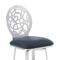 thumbnail image 4 of Lotus Faux Leather 26" Bar stool in Brushed Stainless Steel and Gray, 4 of 6