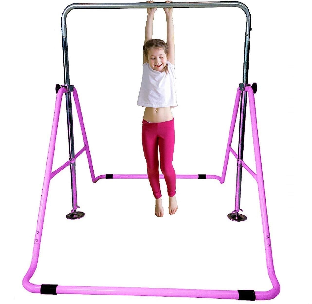 wonline Horizontal Gymnastics Bar Junior Training Bar Height Adjustable 3' to 5' Gym Kip Balance Bar Fitness Equipment for Kids Gymnasts 
