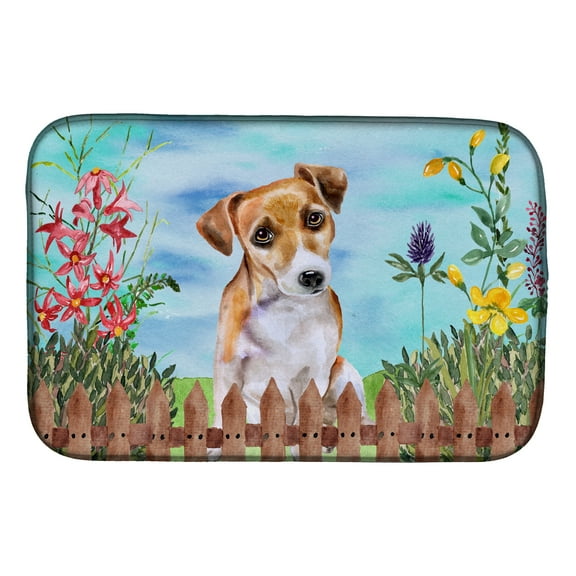 Jack Russell Terrier #2 Spring Dish Drying Mat