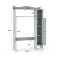 thumbnail image 3 of Costway Over the Toilet Storage Cabinet with Toilet Paper Holder Adjustable Shelves Gray, 3 of 9