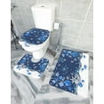thumbnail image 4 of Blue Christmas Balls Bathroom Rug Set - 3 Piece Non Slip U Shape Snowflake Contour Toilet Rug for Large Bathroom Floor Decor, 4 of 8