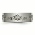 thumbnail image 4 of Titanium Flat 8mm Laser Design Brushed Band, 4 of 7