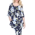 thumbnail image 4 of White Mark Women's Floral Bell Sleeve Tunic and Palazzo Pant Set, 4 of 5