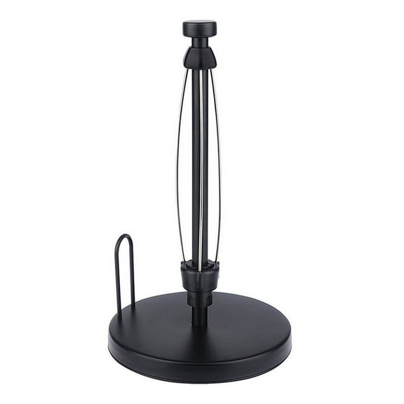Paper Towel Holder Countertop, Paper Towel Stand with Ratchet System for Kitchen Bathroom Black
