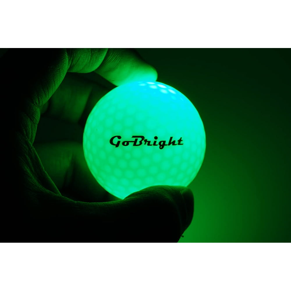 GoBright Green LED Light Up Golf Balls Ultra Bright Glow In the Dark Night Golf Balls (Pack of