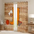 thumbnail image 2 of Homewish Cartoon Monogrammed J Curtains Pack of 2 (42x84 Each), Orange Brown Basketball Curtains Blackout, Teens Kids Boys Girls Bedroom Curtains, Curtains and Drapes Decor, 2 of 6
