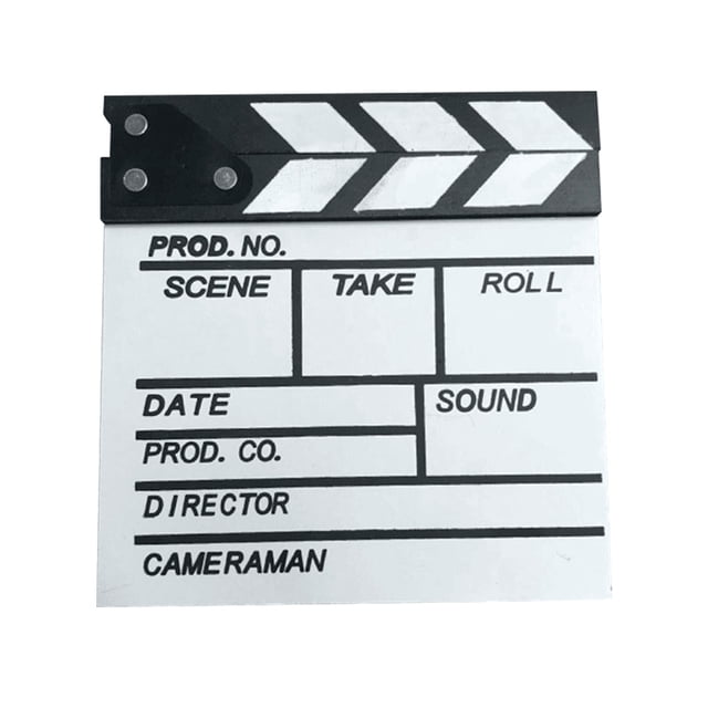 Película de madera Director de video Tablilla Corte de película Escena de acción Pizarra Tablero de chapaleta Negro Blanco Speravity DZ54559-01