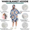thumbnail image 5 of Wearable Oversized Blanket,Pioneer Flower Floral Print Pattern Wearable Blanket Hoodie for Adults,Cozy Hooded Blankets with Super Pockets,Super Warm Fuzzy Pullover for Women & Men, 5 of 6