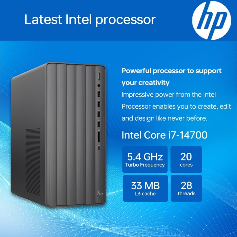 HP Newest Envy Intel i7 Tower Desktop, Intel i7-14700, Intel UHD