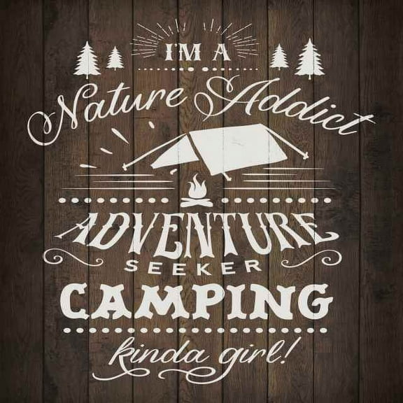 Nature Addict Kinda Girl Inpiration Camping Rustic Looking Wood Sign Wall Décor 8 x 8 Wood Sign B3-08080061013