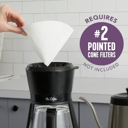 Mr. Coffee - All-in-One At-Home Pour Over Coffee Maker, Black - Black