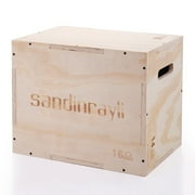 Jaxpety 3 in 1 Wood Plyometric Box for Jump Training 20"x 16"x 14"