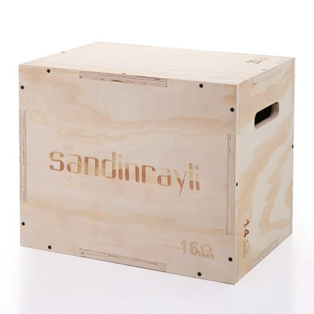 Jaxpety 3 in 1 Wood Plyometric Box for Jump Training 20"x 16"x 14"