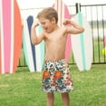 thumbnail image 4 of FORMRS Boys Swim Trunks Quick Dry Mesh Liner Boardshorts Sizes XS-XL, Orange Japanese Flowers Pattern, 4 of 7