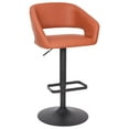 thumbnail image 4 of Flash Furniture Erik 23" - 31.5"H Square Adjustable Swivel Mid Back Barstool, Cognac/Black, 4 of 11