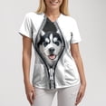 thumbnail image 5 of NIEWTR Women's V Neck Pet Print Scrub Tops Soft Medical Nurse Uniform Shirts with Pockets Casual Work Wear(Grey,2XL), 5 of 8