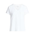thumbnail image 5 of Time and Tru Women's Slub V Neck Tee with Short Sleeves, Sizes XS-XXXL, 5 of 5
