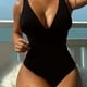 thumbnail image 2 of MKLEKYY Traje De Baño Mujer Women'S Solid Color Summer Beach Swimsuit Swimsuit, 2 of 6