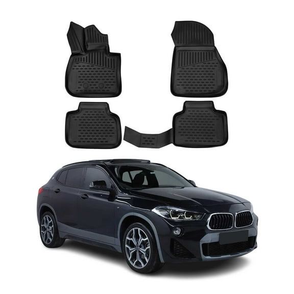 OMAC Floor Mats Liner for BMW X2 F39 2018-2023 Rubber TPE Black 4Pcs