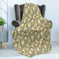 thumbnail image 4 of Flower Soft Flannel Fleece Blanket, Hydrangea Chrysanthemum Hortensia Pattern Countryside Old Style Illustration, Cozy Plush for Indoor and Outdoor Use, 50" x 70", Yellow Grey Green, by Ambesonne, 4 of 5