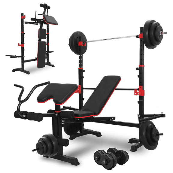 PUATUL 1500LBS 6 IN 1 Olympic Weight Bench Set with Leg Developer and Leg Curl