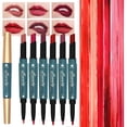 thumbnail image 4 of Rouges à Lèvres pour Femmes Double Émail Liquide Non Rouge à Lèvres Crayon à Lèvres Gloss Stylo Rouge à Lèvres Imperméable Double Tête Lèvres, 4 of 9