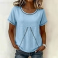 thumbnail image 2 of GUACER Womens Eyelet Lace Crew Neck Tops Short Sleeve Hollow Out Boho Blouses Summer Relaxed Fit Shirts, 2 of 5