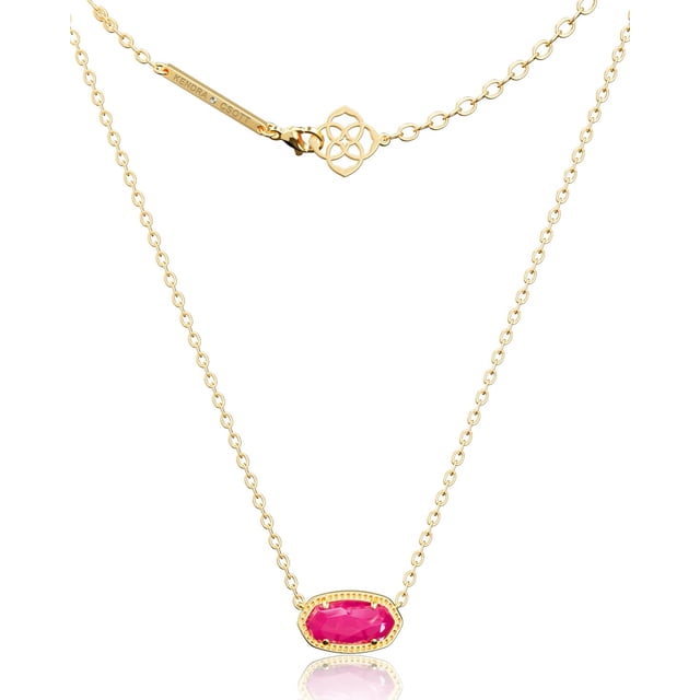 Collar AiCase con colgante chapado en oro de 18 quilates para mujer, color rosa intenso