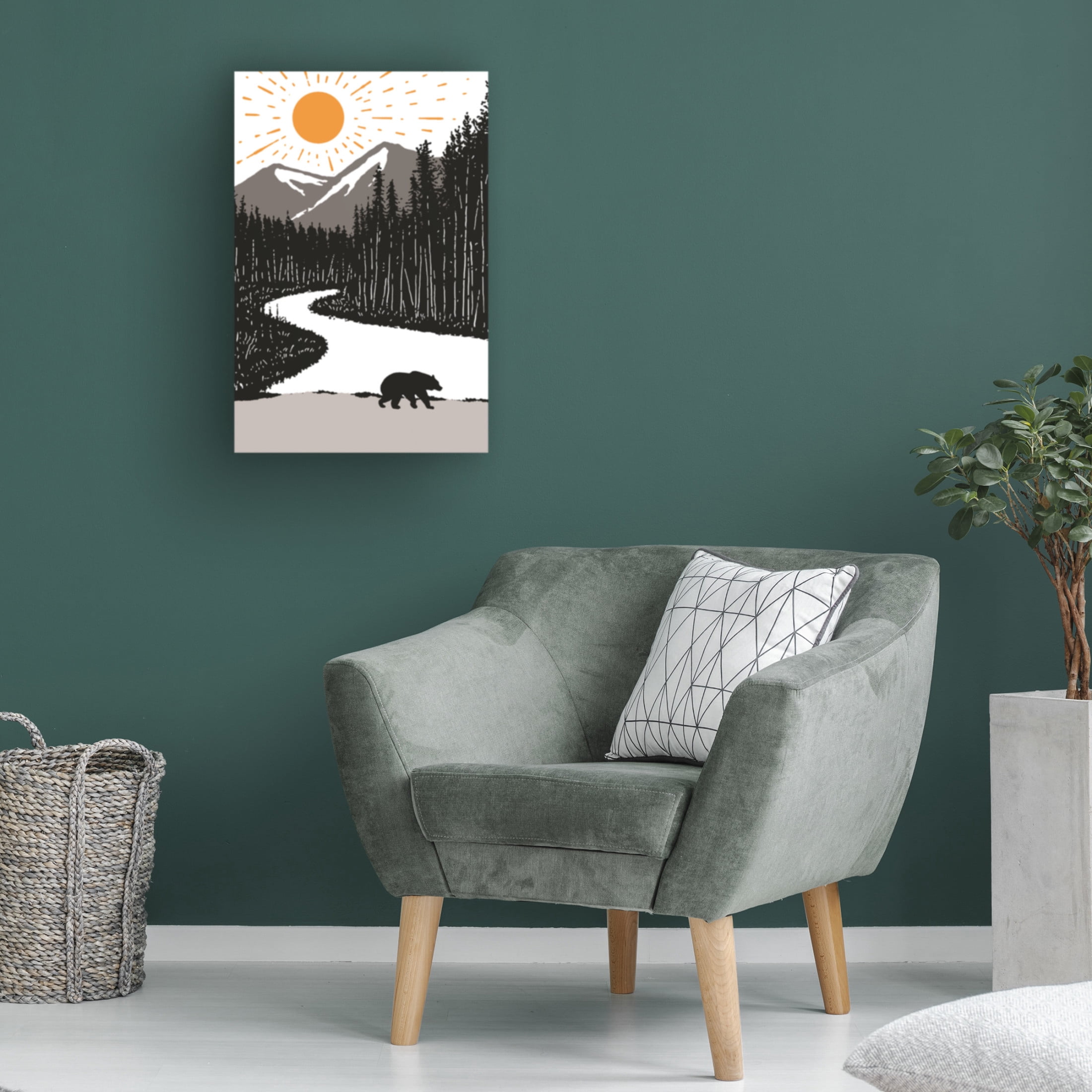 Trademark Fine Art jay stanley Bear By the River Canvas Wall Art