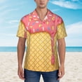 thumbnail image 4 of Lsque Pink Ice Cream pattern Hawaiian Shirt for Men, Unisex Summer Beach Casual Short Sleeve Button Down Shirts-X-Large, 4 of 9